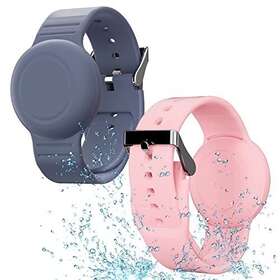 Lldwq-xy-01 Agmz Waterproof Air Tag Bracelet For Kids 2 Pack Soft Silicone Grey Blue And Pink