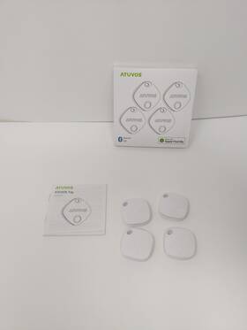 Au-at2101-4-us Atuvos Keys Finder 4 Pack Bluetooth Tracker 250ft Range Ip67 Waterproof White Au-at2101-4-us Atuvos Keys Finder 4 Pack Bluetooth Tracker 250ft Range Ip67 Waterproof White