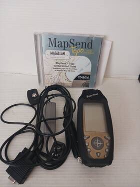 631026-01 Magellan Sportrak Map Handheld Navigational Gps Car Charger Topo Cd Bundle
