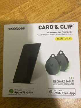 Pebblebee Pb-6533-bg Rechargeable Item Tracker Finder Bundle 2 Clips And 1 Card Apple Find My