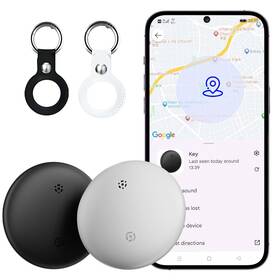 Zeloman Black White-2pack Bluetooth Tracker For Android Google Certified Key Finder/luggage