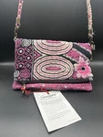 Sari Bari Pink Floral Foldover Organizer Wallet Crossbody Bag 100% Cotton India. Fixed Price $20.24.
