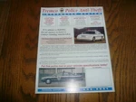 Tremco Police Anti-theft Integrated System Sales Flyer Vintage Ford Chevy. Fixed Price $14.96.