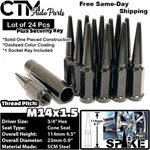 24X 4.5" Tall 14X1.5 Black Spike Lug Nut 3/4" Hex + Security Key Fit Gmc Models. Fixed Price $50.59.