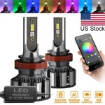 2PCS Rgb Led H8/H9/H11 Headlight Kit Bulbs With Bluetooth App Phone Control. Fixed Price $63.99.