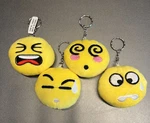 Emoji Emoticon Key Chain Ring Yellow Round Stuffed Plush Set Of 4. Fixed Price $5.95.