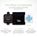 Tile Mate Accessories 1 Zip Strap, Iron-on Pocket, 2 Adhesives. Fixed Price $7.99.