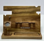 Wood Phone Docking Station Ash Key Holder Wallet Stand Watch Organizer Men. Fixed Price $30.00.