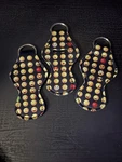 Emoji Print Fabric Key Chain Set For Women, Black Yellow Multicolor, Theme. Fixed Price $8.43.