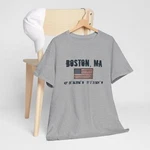 Boston, Mass, Gps Location - Unisex Heavy Cotton Tee. Fixed Price $18.99.