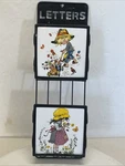 Vtg 1970S Holly Hobbie Metal And Tile Two Pocket Letter & 3 Key Ring Holder. Fixed Price $19.41.