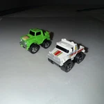 Tracker Green Micro Mini Monster Wheels Machines Tow Truck Lot Of 2. Fixed Price $11.65.