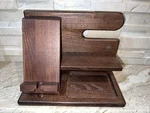 Teslyar Wood Phone Docking Station Key Holder Wallet Stand 2 Piece. Fixed Price $26.99.