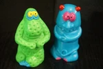 Vtg Pair Adorable Monster Stash, Cash, Pills, Toys Chapstick Key Holder Storage. Fixed Price $9.99.