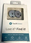 Trackr Bravo 2-PACK Item Tracker Silver Gps Bluetooth Find Keys Phone Wallet. Fixed Price $27.50.